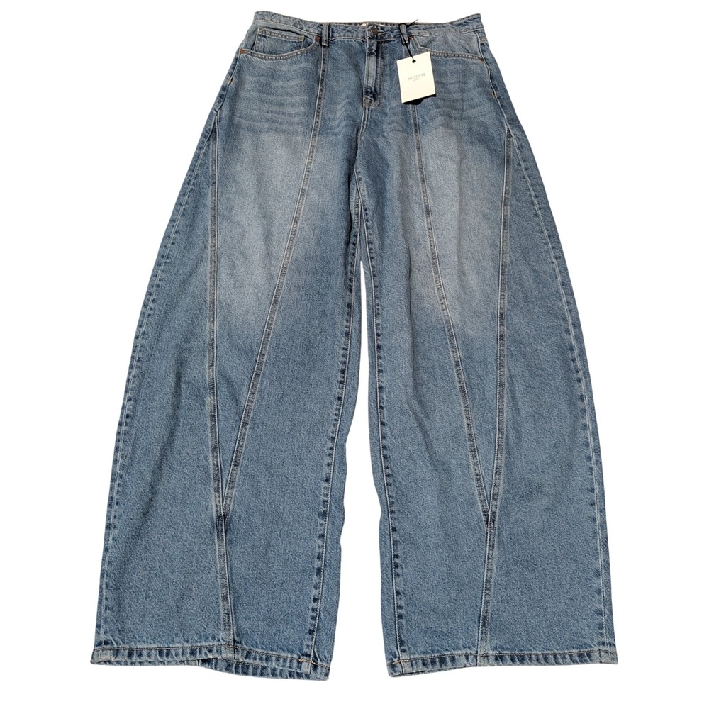 Hidden Jeans Barrel Women 31 Medium Wash Sammie High Rise‎ Wide Leg Denim